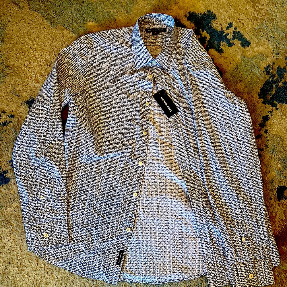 MK (Michael Kors) Signature Long Sleeve Button Up NWT